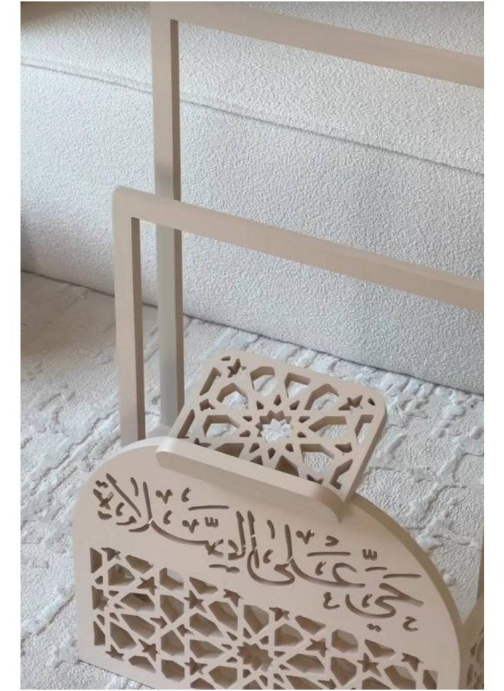 Furniture Factory Prayer Stand and Quran Holder - Prayer Corner Organizer -  MDF - Beige - 80×50×30 cm  - Image 3