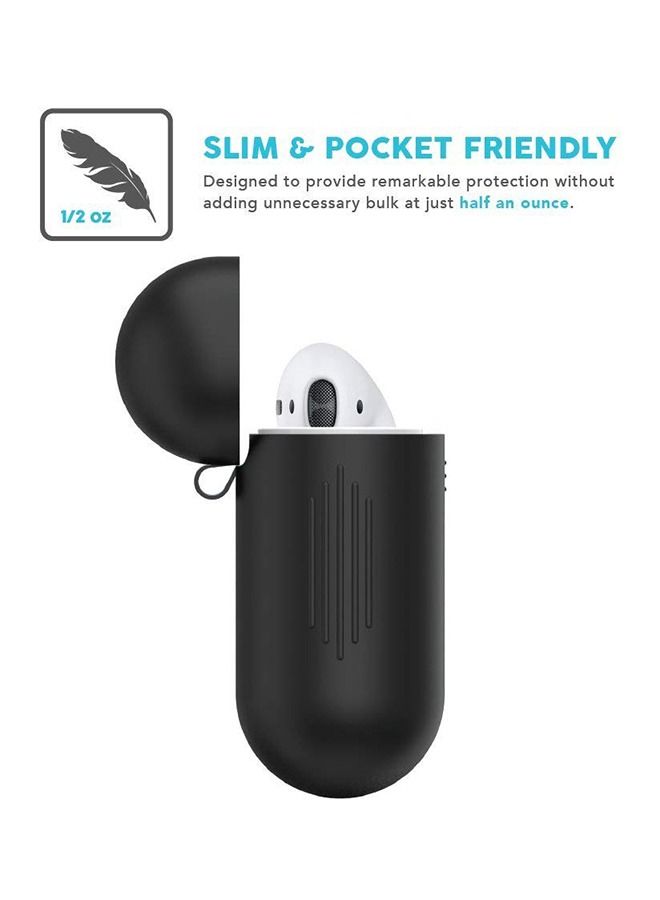 shAyzee Silicone Shockproof Protective Case Cover For Apple AirPods Black - Image 3