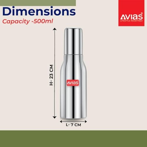 AVIAS Ezee Stainless Steel Oil Dispenser 500ml Oil Container for Kitchen | Spill Proof, Airtight Cooking Oil Bottle | Durable Oil Can for Home Use | Oil Pot 500ml - Image 2