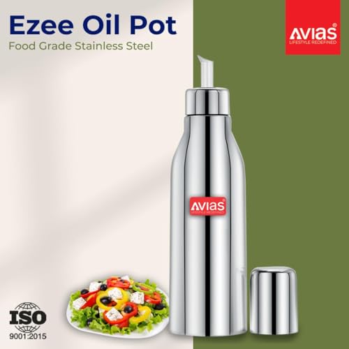 AVIAS Ezee Stainless Steel Oil Dispenser 500ml Oil Container for Kitchen | Spill Proof, Airtight Cooking Oil Bottle | Durable Oil Can for Home Use | Oil Pot 500ml - Image 3