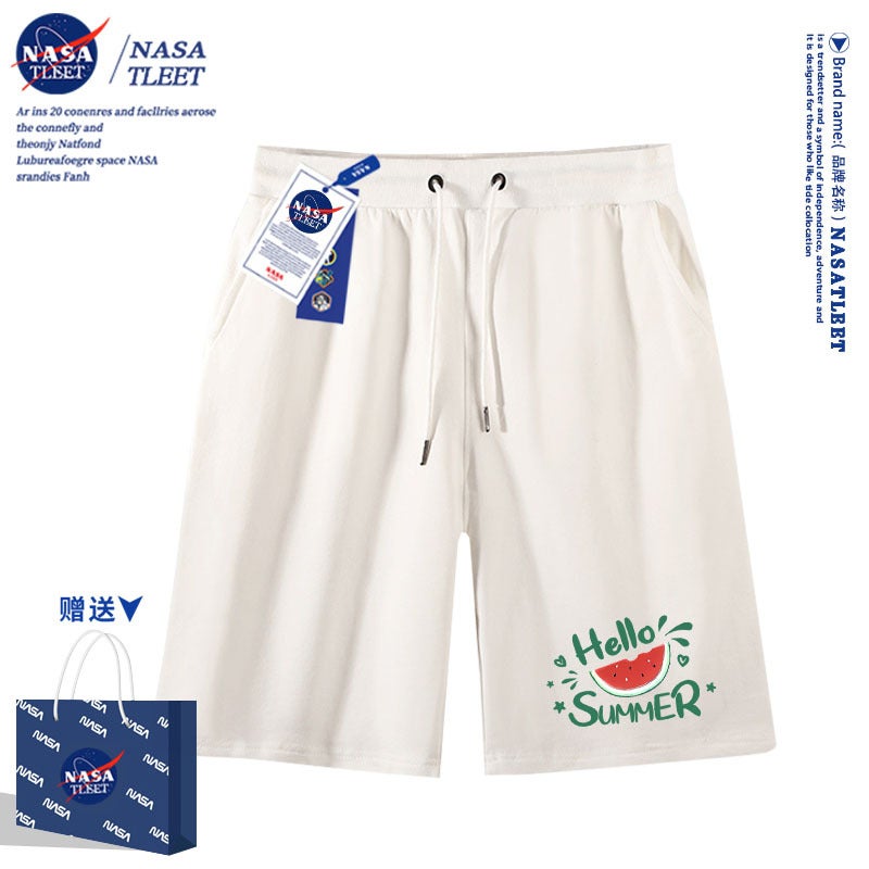 Nasa Co-Branded Summer Short-Sleeved Cotton T-Shirts For Boys And Girls, Children, And Students, Family Matching Outfits With Watermelon Print - Image 1