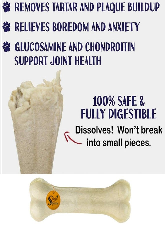 Sage Square Pressed Rawhide Chew Bone Treat for Healthy Dog Care (8 Inch) (Pack of 1 Bone) - Image 2