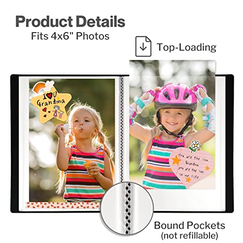CRANBURY Small Photo Album 4x6 (Pink), 2-Pack 4 x 6 Photo Book, 24 Pockets Shows 48 Pictures, Mini Plastic Picture Album Binder with Customizable Cover - Image 2