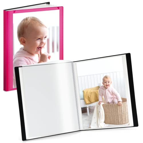CRANBURY Small Photo Album 4x6 (Pink), 2-Pack 4 x 6 Photo Book, 24 Pockets Shows 48 Pictures, Mini Plastic Picture Album Binder with Customizable Cover - Image 1