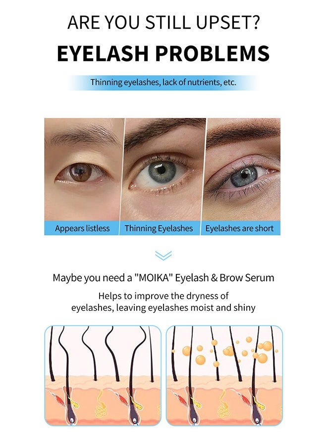 MOIKA - Eyelash&Brow Serum——Natural Eyelash Growth Serum and Brow Enhancer to Grow Thicker, Longer Lashes for Long, Luscious Lashes and Eyebrows[4ml] - Image 1