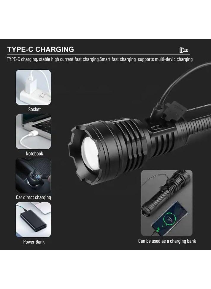 Crobat Crobat XHP70 Aluminum Press Switch led Camping Light 26650 Battery Telescopic Zoom Rechargeable Torch flashlights  - Image 4