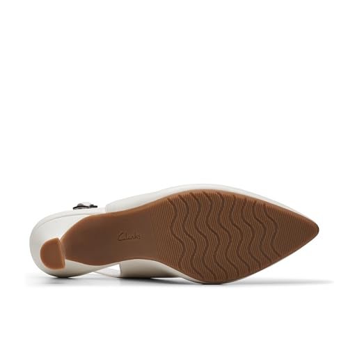 clarks حذاء كلاركس النسائي كاتالينا ستيب، جلد أبيض فاتح، 8.5 - Image 4