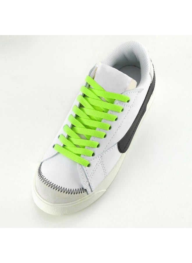 Handshop Flat Shoelaces 5/16" - 20 Colors in 36"-72" Shoe Laces For Sneakers, Neon Green(1 Pair), 48 inch (122 cm) - Image 2