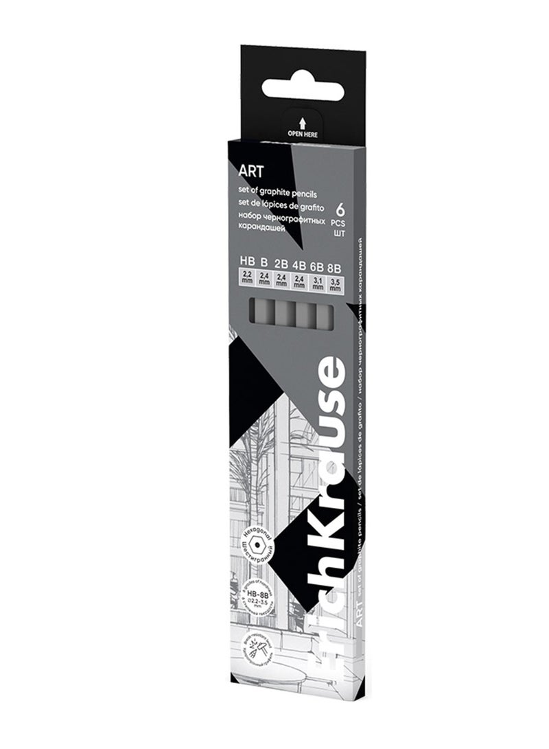 ErichKrause 6-Piece Graphite Pencils For Art - Image 1