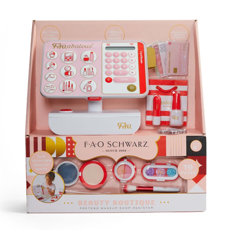 FAO Schwarz مجموعة تسجيل متجر المكياج التخيلي من FAO Schwarz Beauty Boutique (19 قطعة) - Image 1