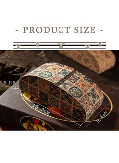 Generic Retro Print Glasses Case Hard Shell, Portable Anti Fall Handmade Wooden Sunglasses Case Cover, Presbyopic Eyeglass Fall Protector Holder with Fleece Lining  - Image 2