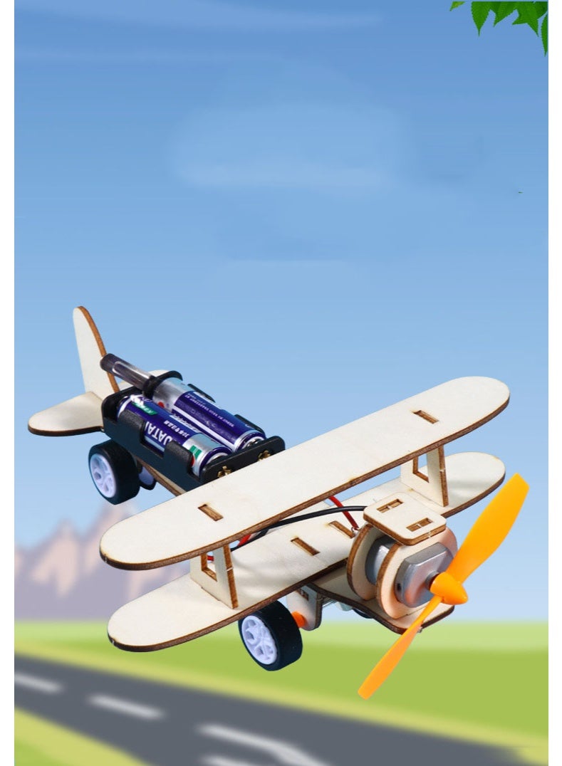 هالامودو DIY طائرة شراعية كهربائية ضد مجموعة التجارب العلمية للأطفال في STEM المواد الحرفية و STEM نموذج الطائرات الشراعية وضع معايير تطوير الذكاء والإبداع تشمل المروحة/البطارية/توجيه الدفة الآباء -الطفل لعبة العلوم تعلم مبادئ الطيران تعزيز التفكير المنطقي والفهم العلمي - Image 1