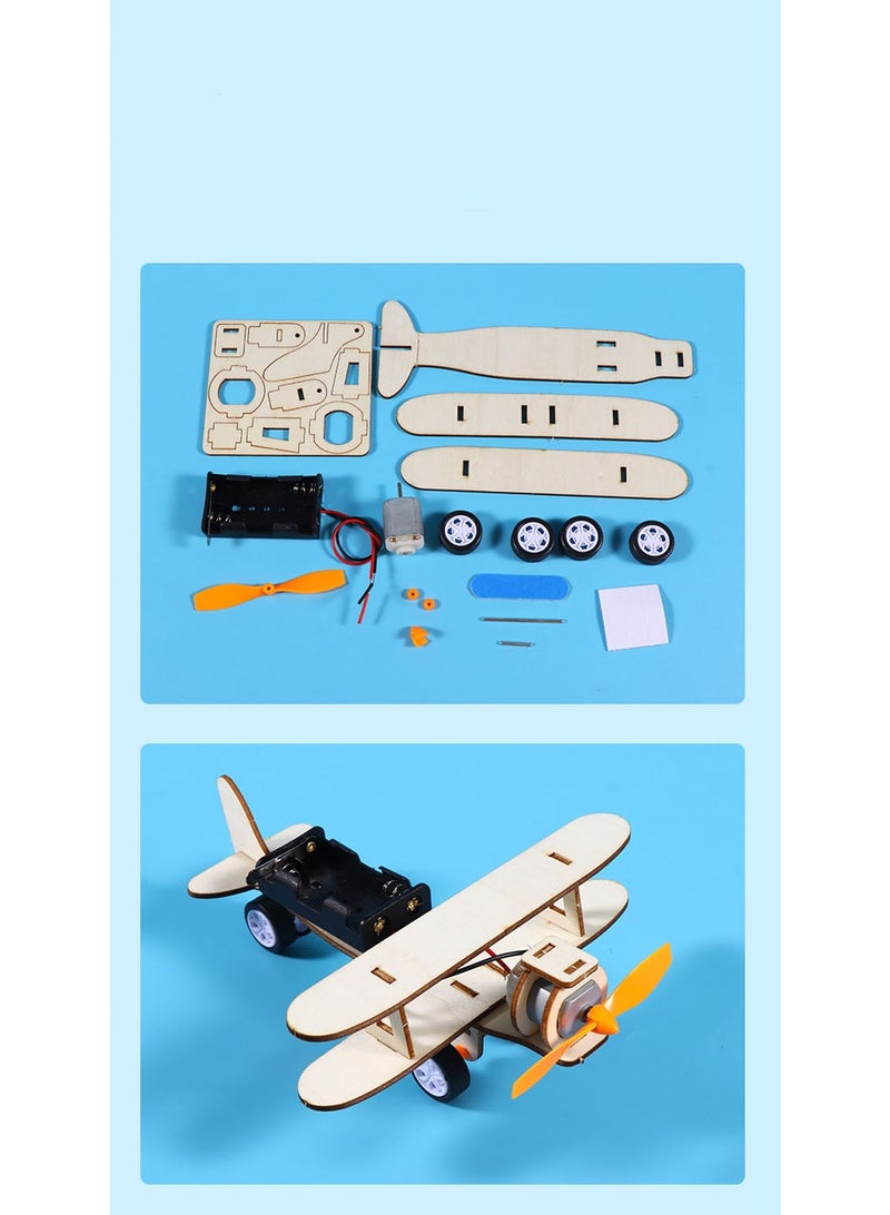 هالامودو DIY طائرة شراعية كهربائية ضد مجموعة التجارب العلمية للأطفال في STEM المواد الحرفية و STEM نموذج الطائرات الشراعية وضع معايير تطوير الذكاء والإبداع تشمل المروحة/البطارية/توجيه الدفة الآباء -الطفل لعبة العلوم تعلم مبادئ الطيران تعزيز التفكير المنطقي والفهم العلمي - Image 2