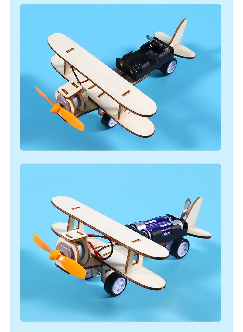 هالامودو DIY طائرة شراعية كهربائية ضد مجموعة التجارب العلمية للأطفال في STEM المواد الحرفية و STEM نموذج الطائرات الشراعية وضع معايير تطوير الذكاء والإبداع تشمل المروحة/البطارية/توجيه الدفة الآباء -الطفل لعبة العلوم تعلم مبادئ الطيران تعزيز التفكير المنطقي والفهم العلمي - Image 3