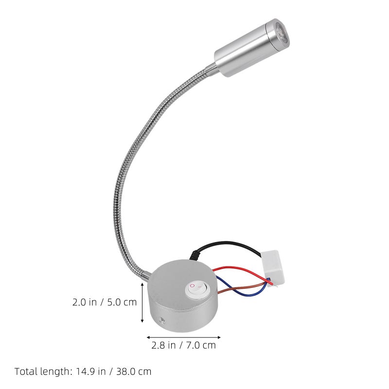 3W 360-degree Flexible Arm Wall Light Reading Light Bedside Lamp with (Warm White) - Image 3