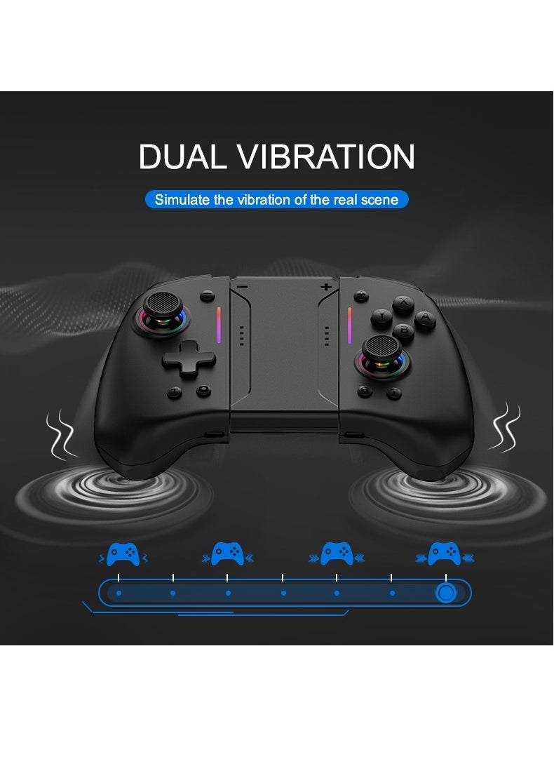 LinYuvo - LinYuvo KS42 Meteor Light Wireless Joy-pad with 8 Color RGB Lights for Switch/Lite/OLED, with Programmable, Turbo & Vibration(Black) - Image 1