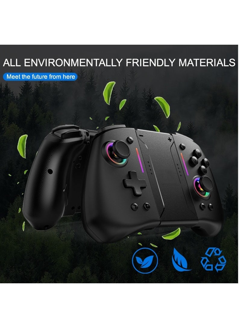 LinYuvo - LinYuvo KS42 Meteor Light Wireless Joy-pad with 8 Color RGB Lights for Switch/Lite/OLED, with Programmable, Turbo & Vibration(Black) - Image 1