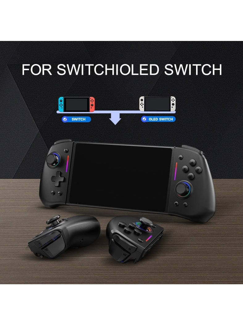 LinYuvo - LinYuvo KS42 Meteor Light Wireless Joy-pad with 8 Color RGB Lights for Switch/Lite/OLED, with Programmable, Turbo & Vibration(Black) - Image 1