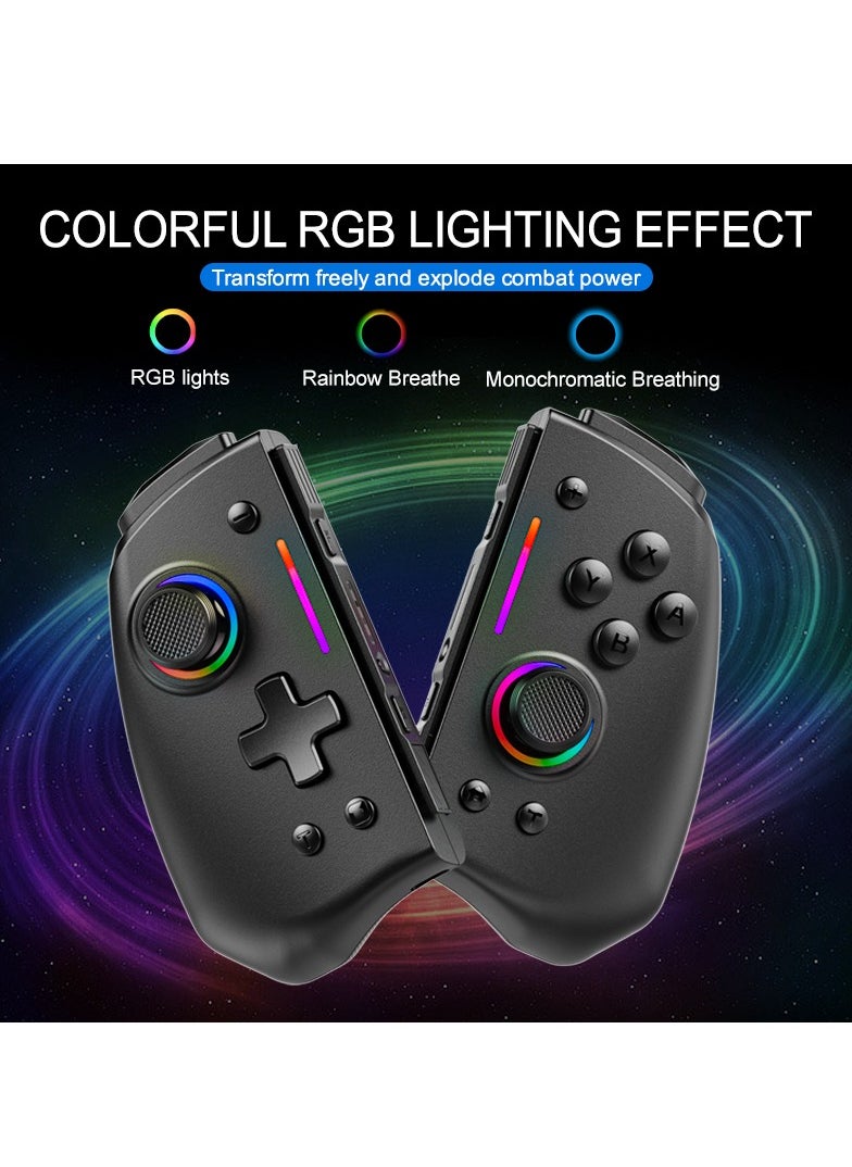 LinYuvo - LinYuvo KS42 Meteor Light Wireless Joy-pad with 8 Color RGB Lights for Switch/Lite/OLED, with Programmable, Turbo & Vibration(Black) - Image 1