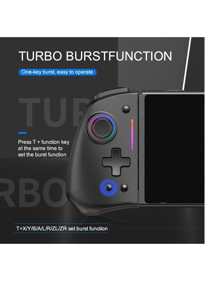 LinYuvo - LinYuvo KS42 Meteor Light Wireless Joy-pad with 8 Color RGB Lights for Switch/Lite/OLED, with Programmable, Turbo & Vibration(Black) - Image 1