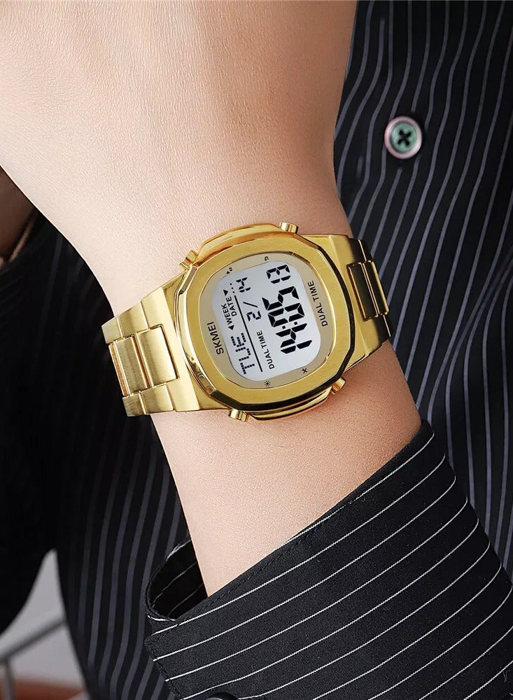 SKMEI SKMEI Men Watch LED Light Digital Wristwatch Steel Weekday Display Male Watches - Image 2