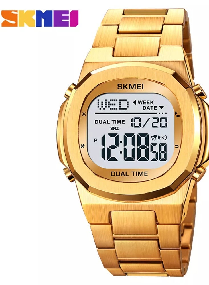 SKMEI SKMEI Men Watch LED Light Digital Wristwatch Steel Weekday Display Male Watches - Image 3
