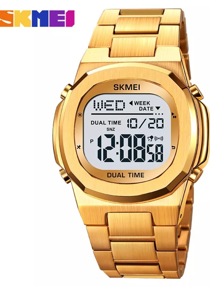 SKMEI SKMEI Men Watch LED Light Digital Wristwatch Steel Weekday Display Male Watches - Image 1