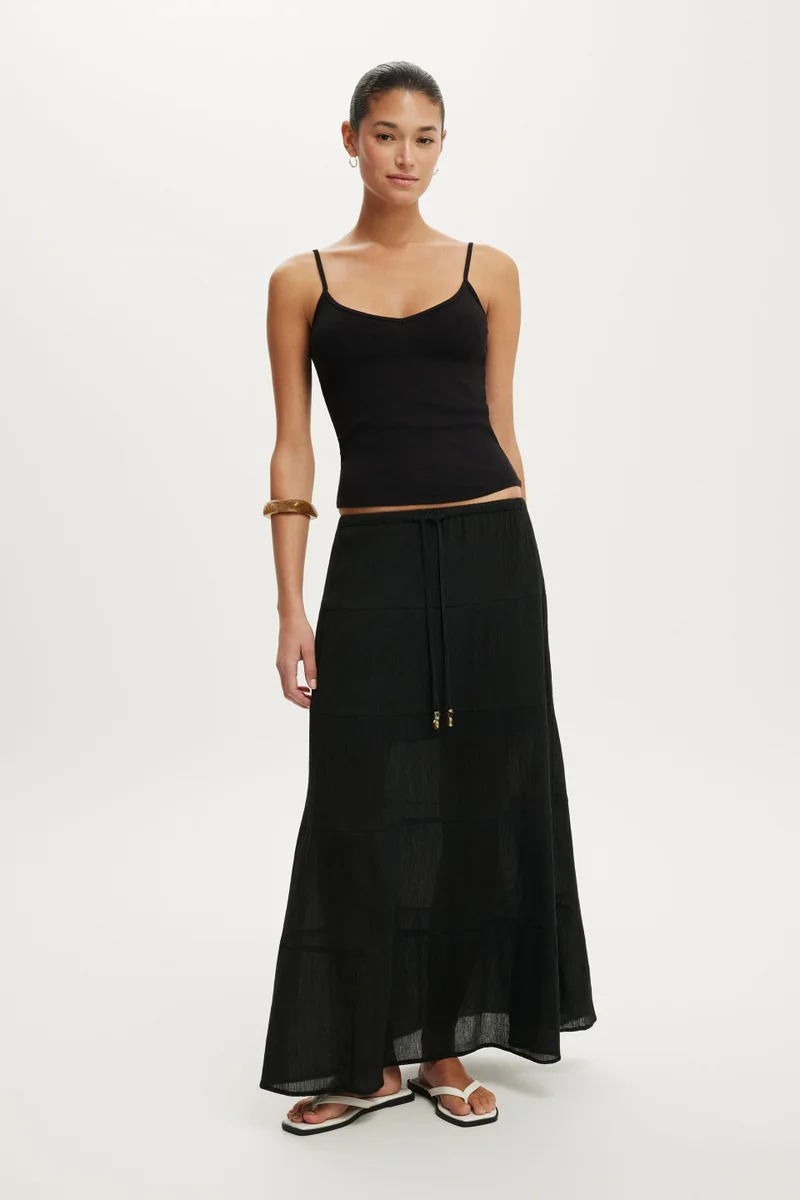 كوتون اون HAVEN MULTI TIERED MAXI SKIRT