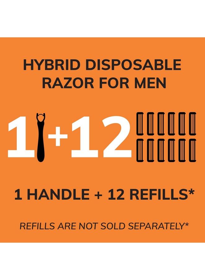 Bic Hybrid 3 Comfort Disposable Razors For Men 1 Handle And 12 Cartridges With 3 Blades 13 Piece Razor Kit For Men - Image 3