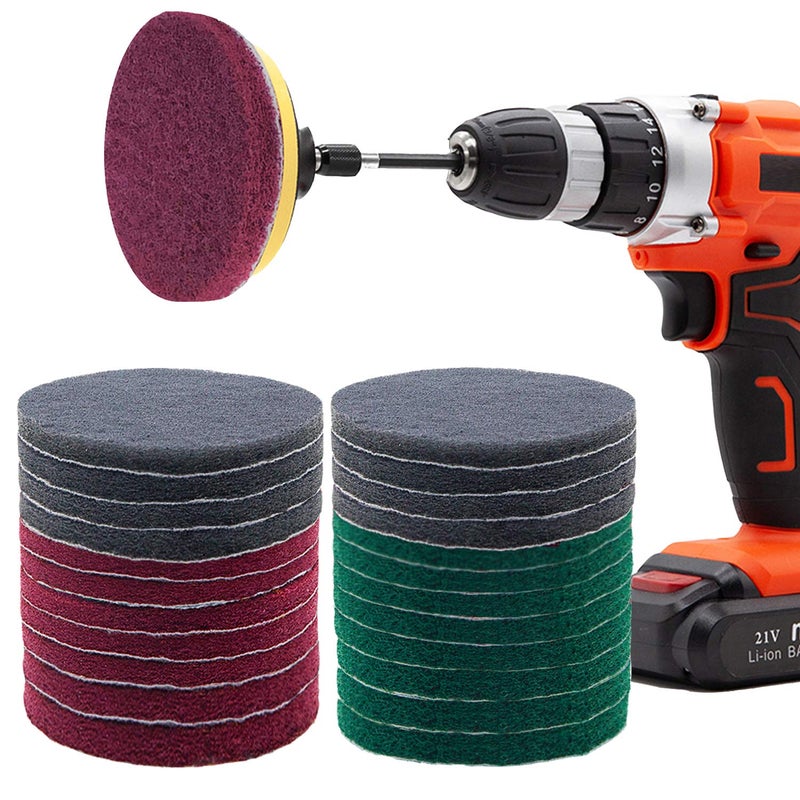 Power Scrubber Pads Drill Attachment GOH DODD 26 Pieces 4 Inch Headlight Restoration Kit Drill Brush Scouring Cleaning Pads for Kitchen Bathroom Grout Carpet Shower Tub GrillTile Sanding