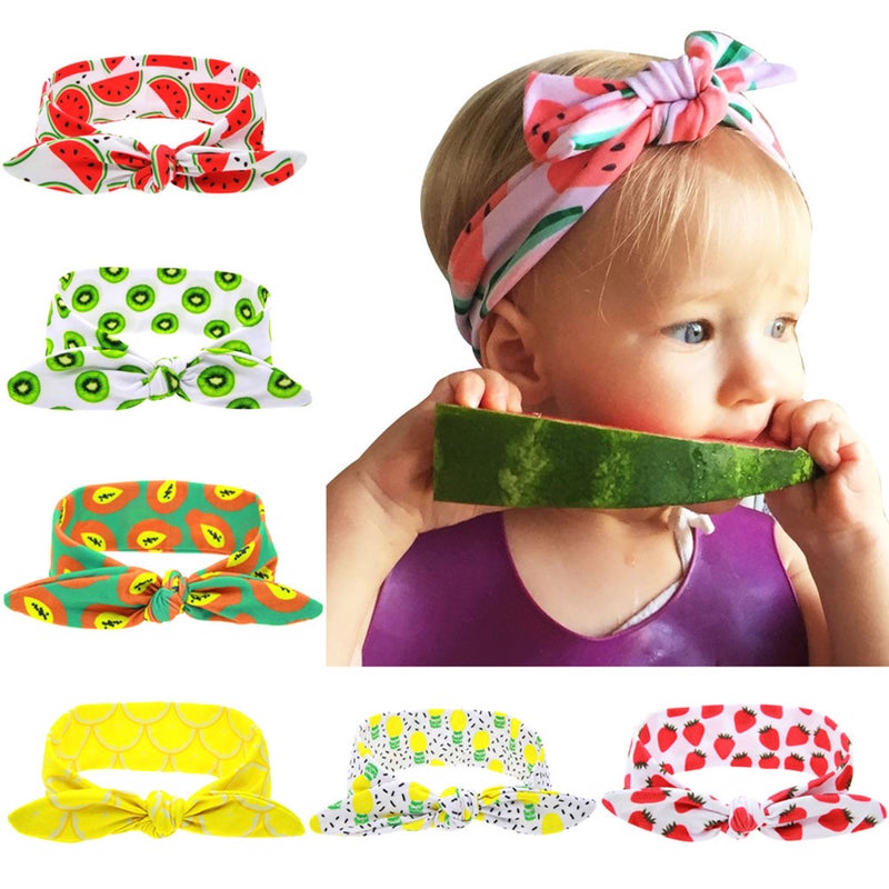 12 pcs Fruits DIY Headbands Elastic Cloth Hairband Hair Accessories for Kids Children - Image 4