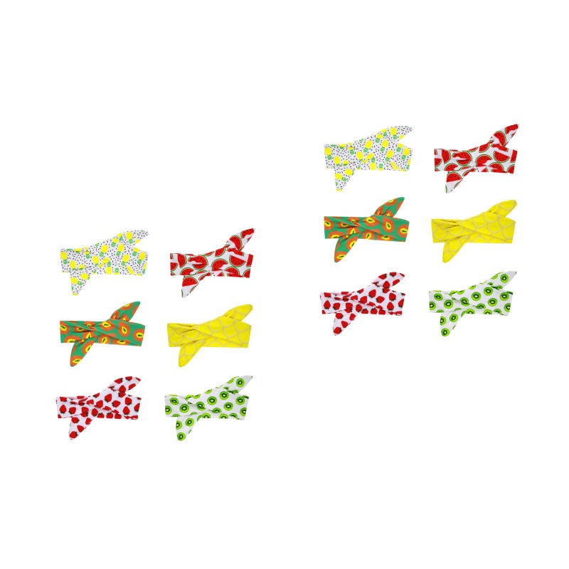 12 pcs Fruits DIY Headbands Elastic Cloth Hairband Hair Accessories for Kids Children - Image 1