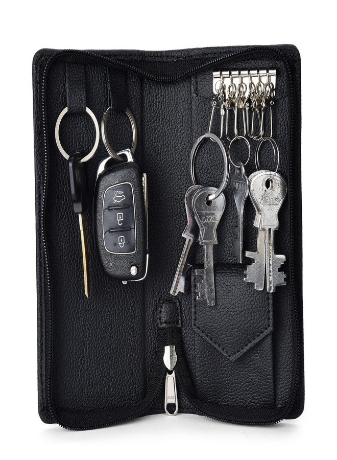 essart PU Leather Secure Zipper Key Holder Organizer Case Secure Organizer Case for Keys Travel Key Holder for Men & Women - Image 5