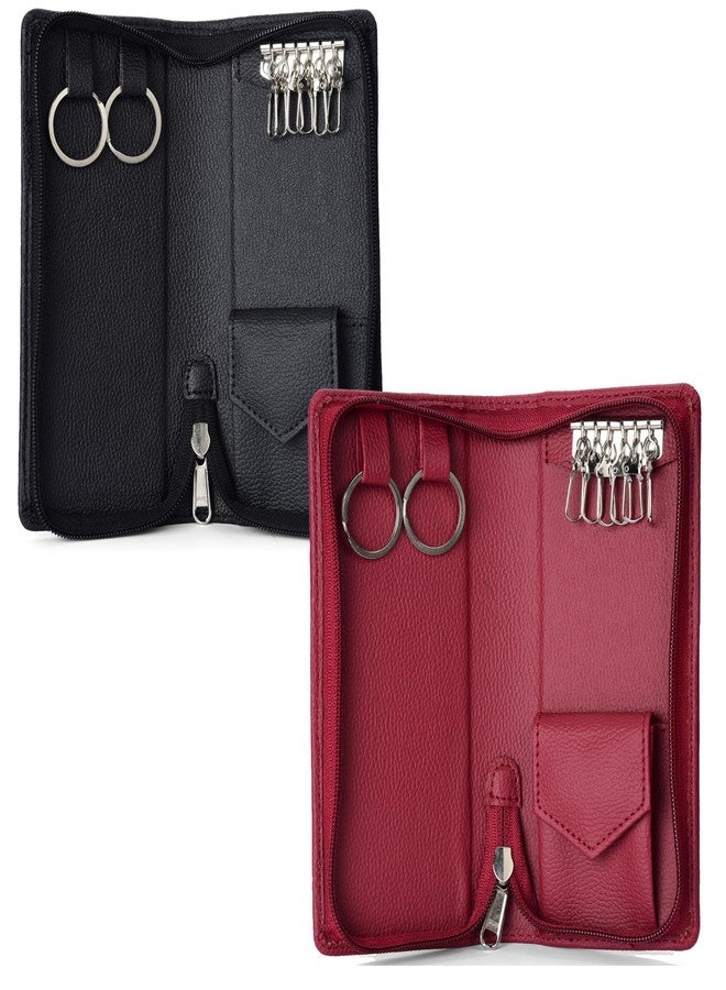 essart PU Leather Secure Zipper Key Holder Organizer Case Secure Organizer Case for Keys Travel Key Holder for Men & Women - Image 1