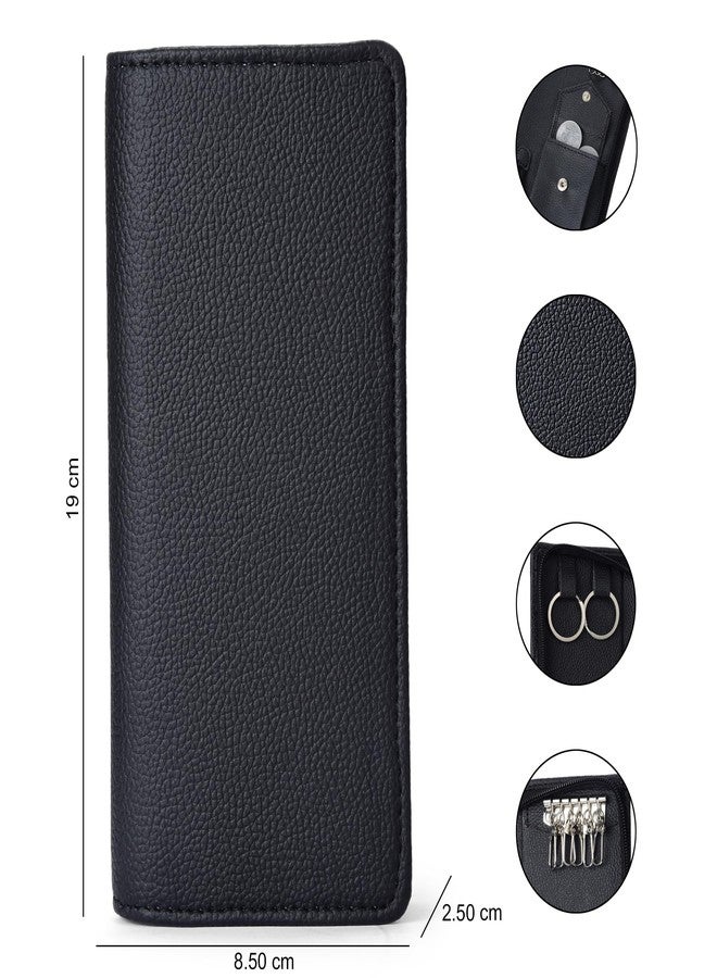 essart PU Leather Secure Zipper Key Holder Organizer Case Secure Organizer Case for Keys Travel Key Holder for Men & Women - Image 3