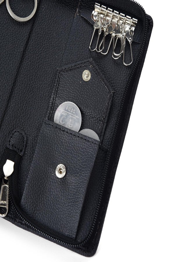 essart PU Leather Secure Zipper Key Holder Organizer Case Secure Organizer Case for Keys Travel Key Holder for Men & Women - Image 4