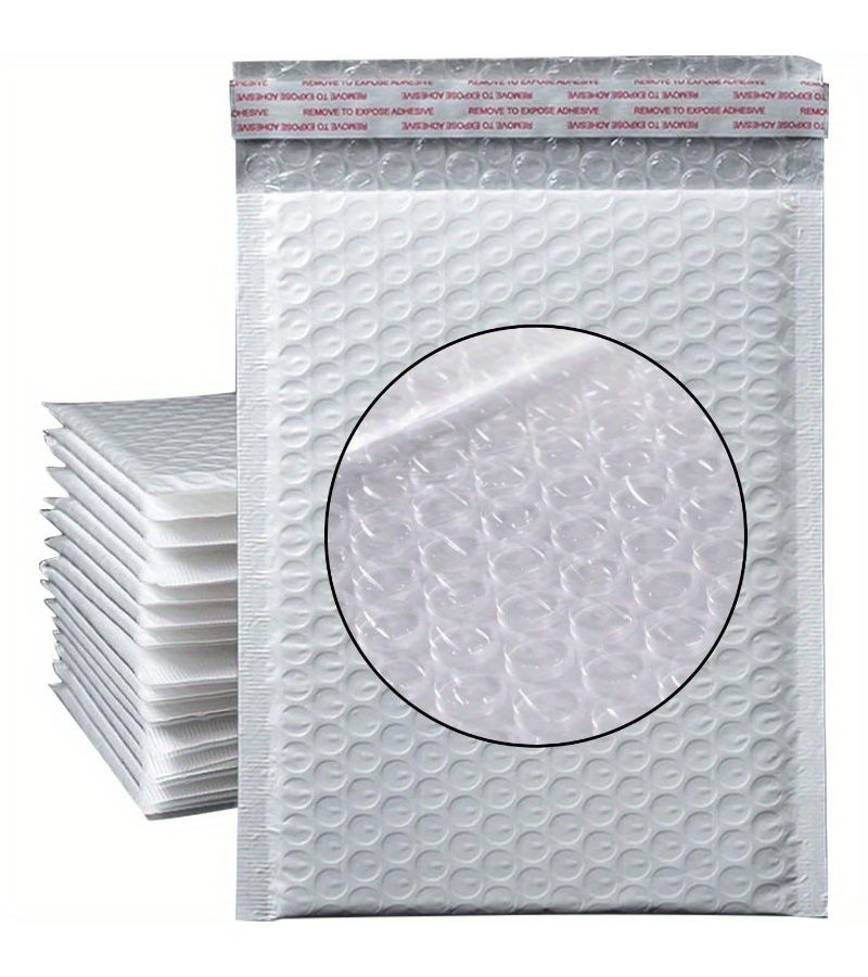 12 Pcs Self Sealing White Poly Bubble Mailers 7.48 Inch By 11.81 Inch Padded Shipping Envelopes Express Postal Package - Image 3