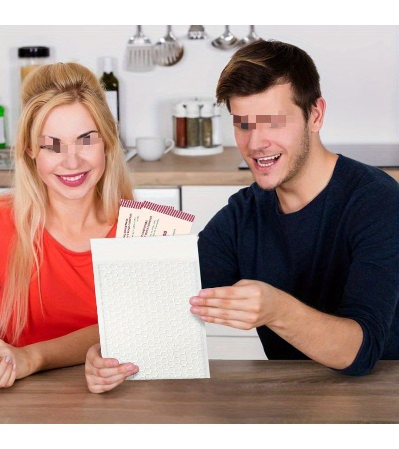 12 Pcs Self Sealing White Poly Bubble Mailers 7.48 Inch By 11.81 Inch Padded Shipping Envelopes Express Postal Package - Image 2