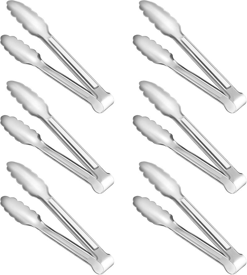 Dmoera 6 Pack Serving Tongs Kitchen Tongs, Buffet Tongs, Stainless Steel Food Tong Serving Tong, small tongs - Image 1