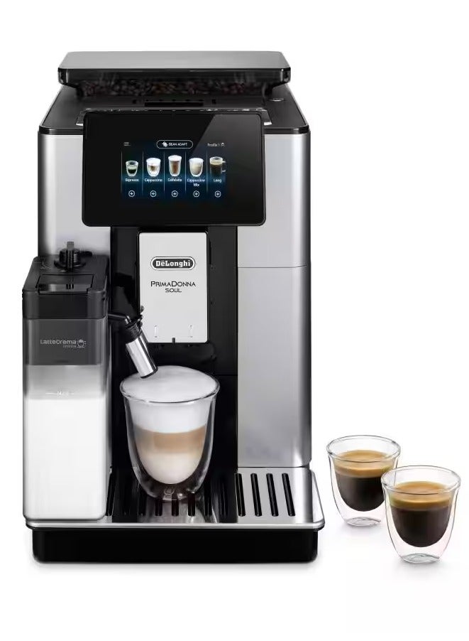 De'Longhi PrimaDonna Soul Espresso Coffee Maker 19 Bar 2.2 L 1450 W ECAM610.55.SB Black/Silver - Image 1