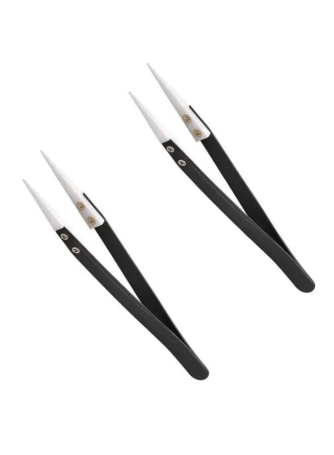 2pcs High Temperature Resistant Non Conductive Precision Tweezers for Electronics Repair - Image 1