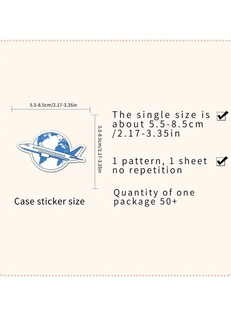 Goolsky 50pcs Cartoon Airplane Stickers, Waterproof Stickers Decals For Car, Motorcycle, Laptop, Luggage, Water Bottle, Skateboard Decor Accessories - Image 2