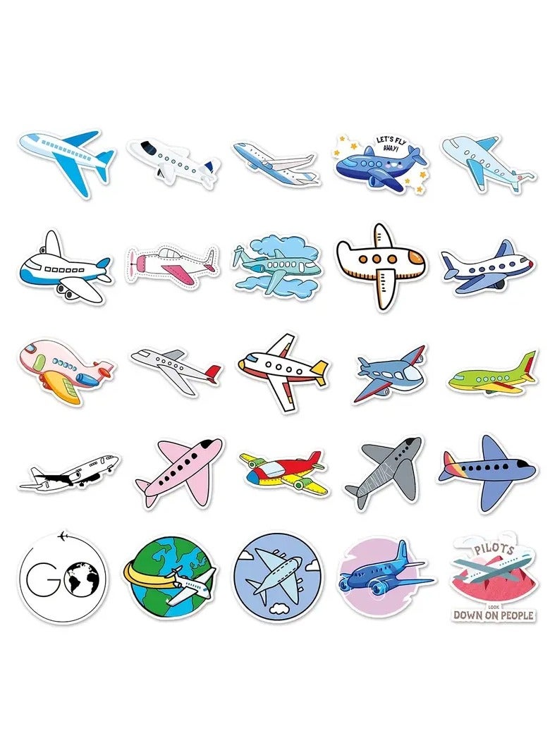 Goolsky 50pcs Cartoon Airplane Stickers, Waterproof Stickers Decals For Car, Motorcycle, Laptop, Luggage, Water Bottle, Skateboard Decor Accessories - Image 5