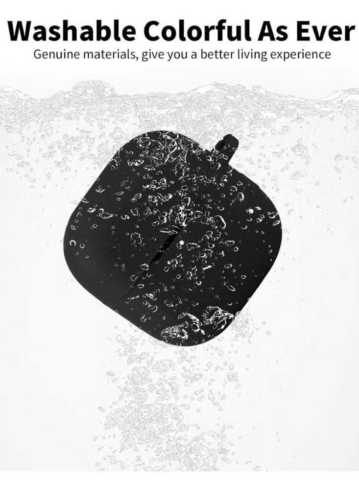 SANMUDII Compatible with Huawei FreeClip2 wireless ear clip simple silicone protective cover, with mountaineering buckle and cleaning tools, anti-scratch/anti-slip/anti-fall/anti-shock headphone protective case (black) - Image 4