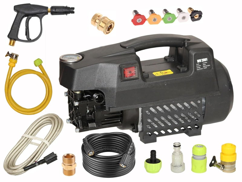 Digital Craft Digital Craft Car Washer 220v Electric Home Portable Brush The Car Water Grab High Power Strong Washing Machine 1700W High Pressure Clean Machine5Pc Nozzel SetWasher Pipe 8MTR with Connector 