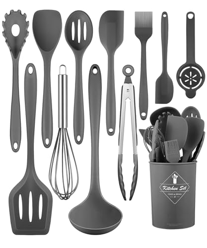 Pranski Kitchen Utensils Set-12 Pieces Silicone Cooking Utensils Set (Dishwasher Safe) 392°F Heat Resistant Spatula Set, Nonstick Cookware - Image 1