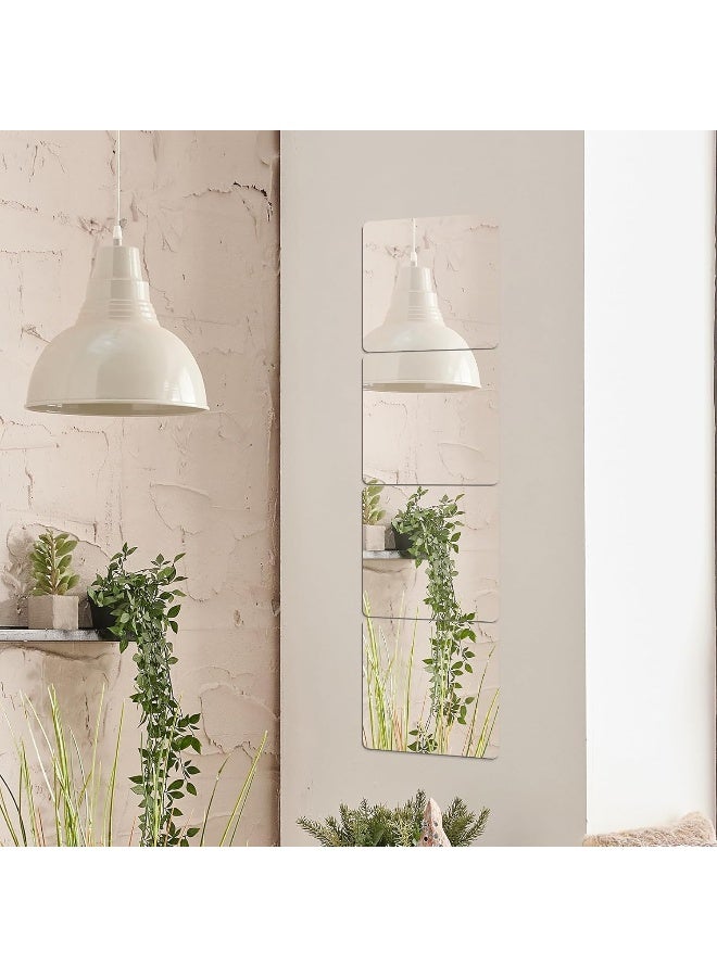 TPGP 4 Pieces Mirror Wall Stickers, 15 x 15 cm Mirrors Non-Glass Wall Stickers, Acrylic Mirror Wall Stickers for Wardrobe, Door, Bedroom - Image 5