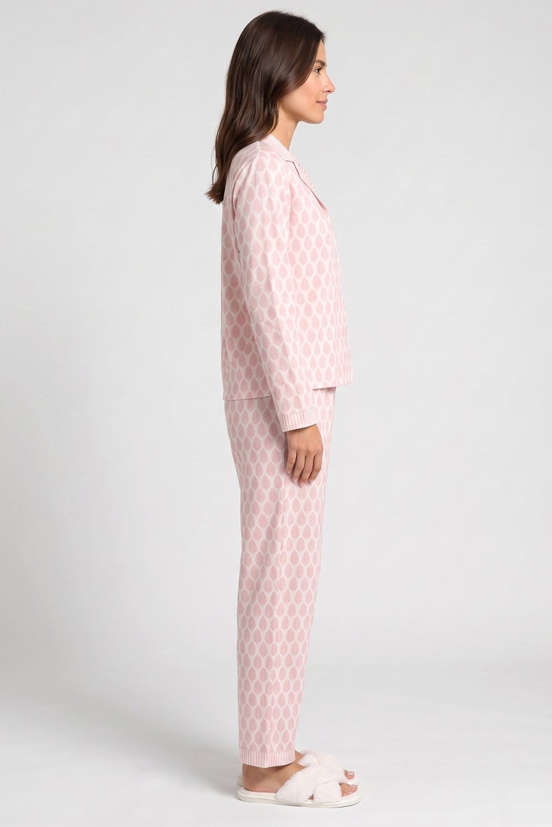 Kathy Ireland Women 2 Pieces Allover Print Long Sleeve Pajama Set, Multicolor - Image 3