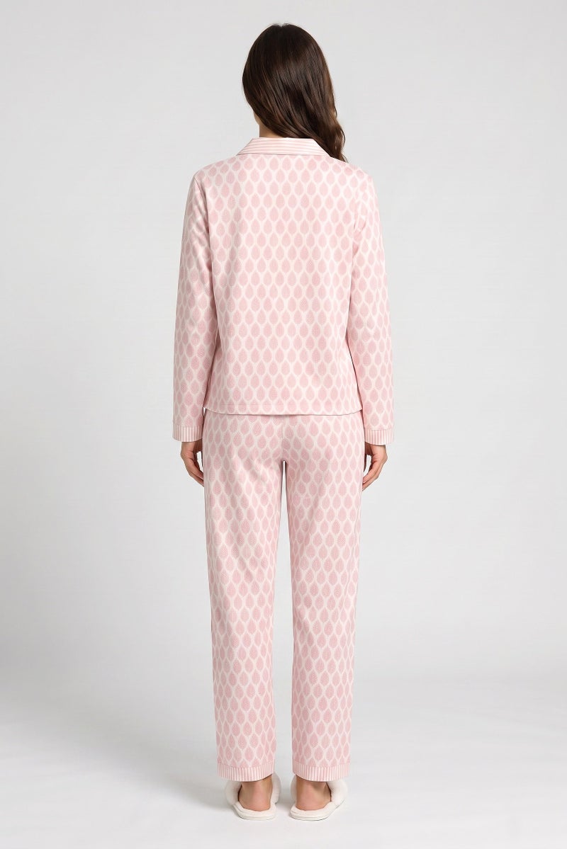 Kathy Ireland Women 2 Pieces Allover Print Long Sleeve Pajama Set, Multicolor - Image 4