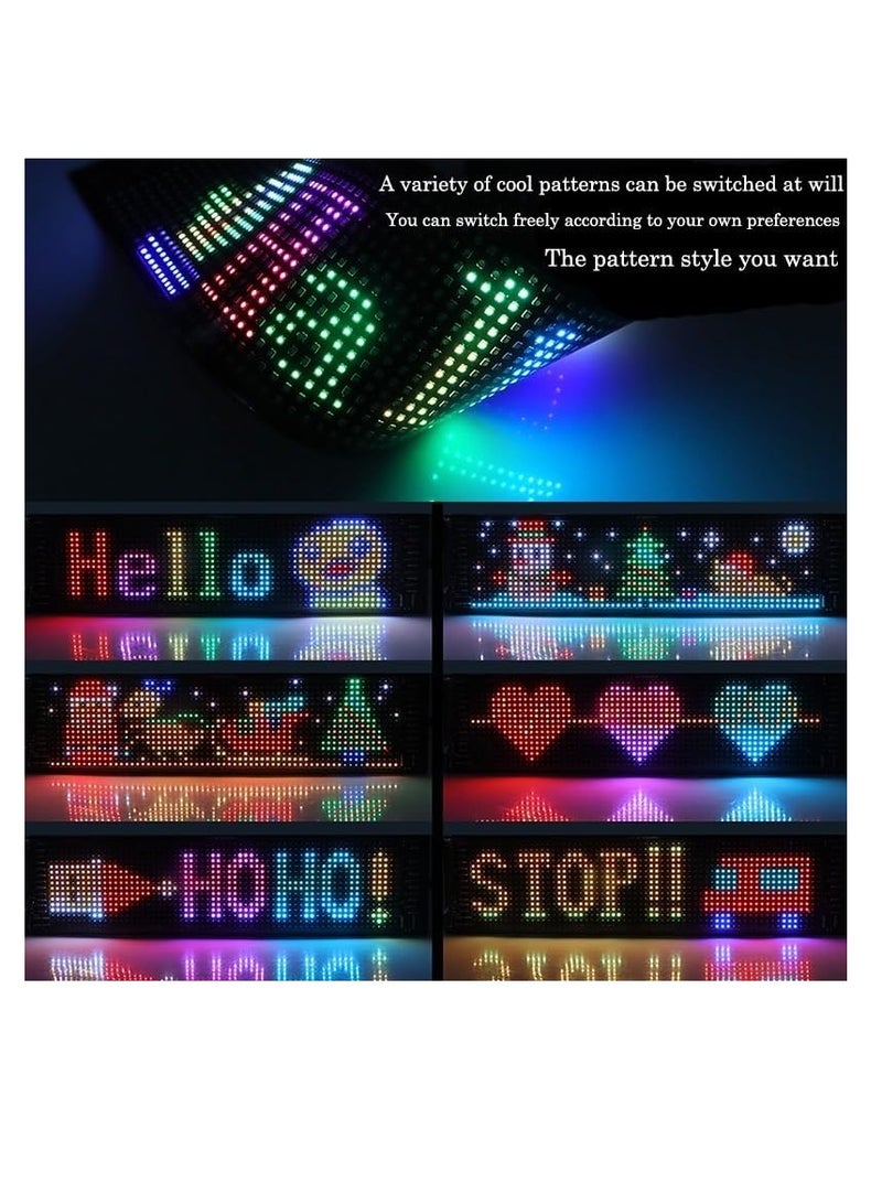 يوكا مصباح LED دائري قابل للبرمجة، USB 5V، بلوتوث، تحكم عبر التطبيق، نصوص ورسوم متحركة مخصصة، ضوء شعار مقاوم للماء بمعيار IP66، شاشة مرنة بحجم 16x32 سم، مناسب للسيارات والمتاجر والحفلات - Image 2